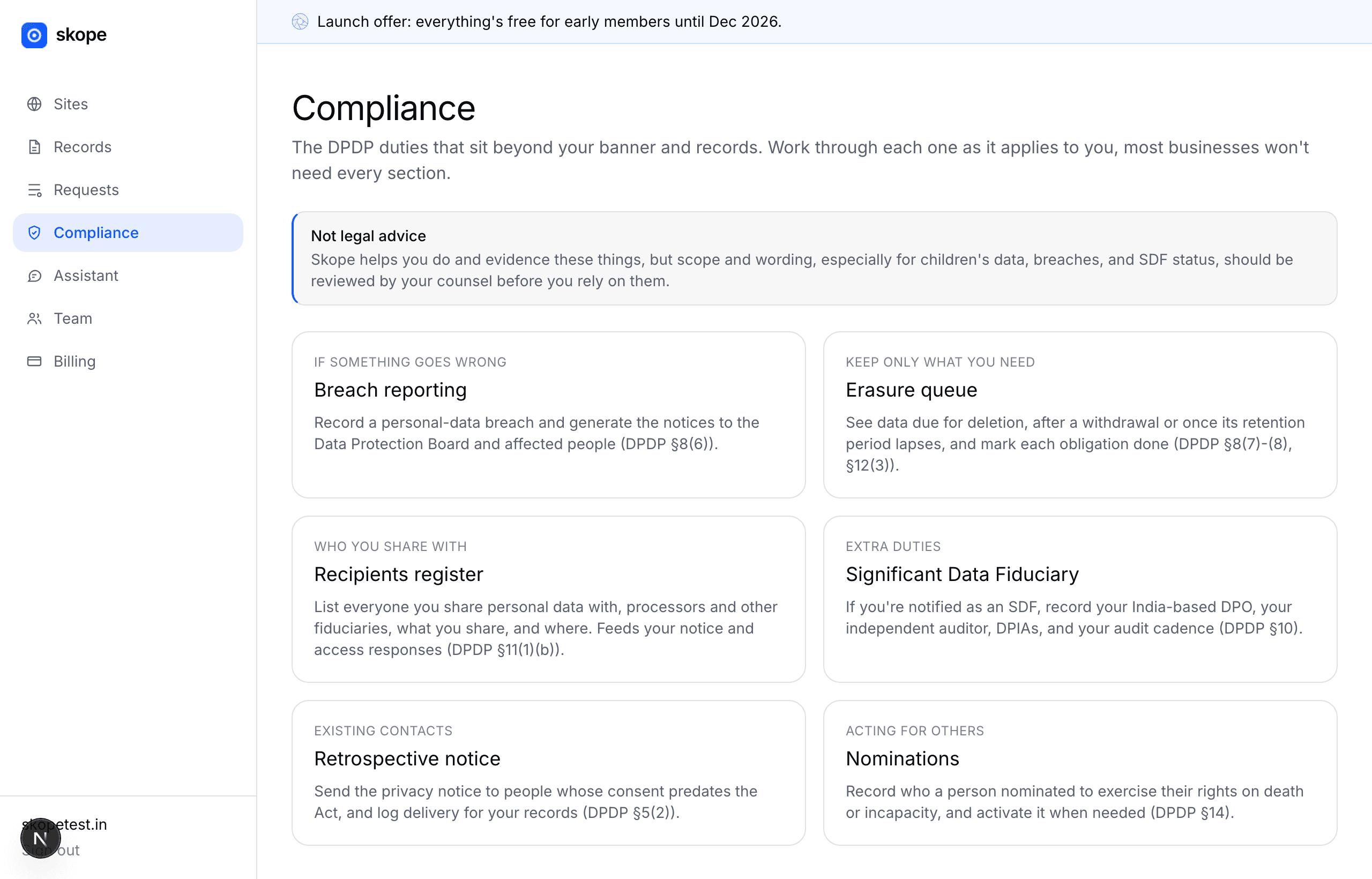 DPDP compliance hub